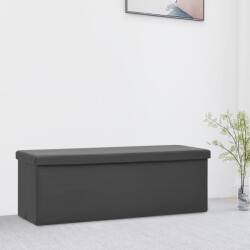 vidaXL Bancă de depozitare pliabilă, gri, PVC (338799)