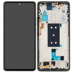 Xiaomi 11T, 11T Pro Előlap Keret+LCD Kijelző+Érintőüveg, Fekete, Tarnish Black (5600030K3S00, 56000E0K3S00) Gyári, Service Pack