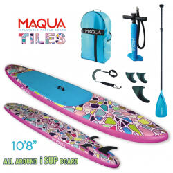 Maqua Set placa Paddleboard SUP, surf gonflabila Tiles, 330 cm x 80 cm x 15 cm MAQUA (MC-SUP00007)