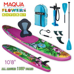 Maqua Set placa Paddleboard SUP, surf gonflabila Flowers Kayak Kit, 330 cm x 80 cm x 15 cm MAQUA (MC-SUP00006)