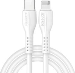  USB Type-C töltő- és adatkábel, Lightning, 100 cm, 2220 mA, törésgátlóval, gyorstöltés, PD, Dux Ducis K-V, fehér