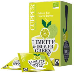 Cupper bio lime&ginger lime-gyömbér zöld tea (20x1, 75g) 20db