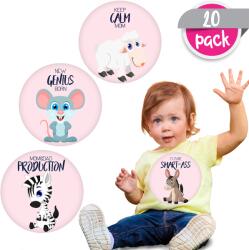 SmartFeelin Set Stickere pentru Fotografii copii Funny Animals Baby Milestone Stickers pentru Fetite - 15 cm diametru (ICCB1005) Lenjerii de pat bebelusi‎, patura bebelusi