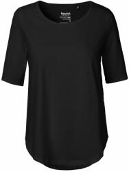 Neutral Tricou cu mânecă 3/4 pentru femei din bumbac organic Fairtrade - Neagră | XL (NE-O81004-1000212268)