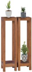 vidaXL Suporturi de plante, 2 piese, 25x25x100 cm, lemn masiv de tec (289078)