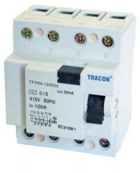 Tracon Áram-védőkapcsoló (FI-relé) 4P 100A 300mA AC-típus 6kA analóg Tracon TFVH4-100300 (TFVH4-100300)