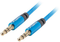 Lanberg Cablu audio Jack 3.5 mm tata-tata albastru panzat 1m Lanberg (CA-MJ-MJ-10CU-0010-BL)