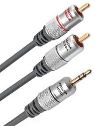 Prolink Cablu audio stereo Jack 3.5 mm - 2x RCA 5m ecranat negru PROLINK TCV3420-5.0 (TCV3420-5.0)