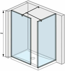 Jika Cubito Pure Walk-in zuhanykabin, sarok, ezüst/átlátszó üveg, 80x90 cm ( H2684260026681 ) (H2684260026681)