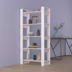 vidaXL Bibliotecă/Separator cameră, alb, 80x35x160 cm, lemn masiv pin (813910) Biblioteca