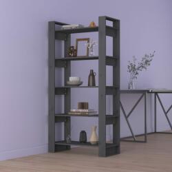 vidaXL Bibliotecă/Separator cameră, gri, 80x35x160 cm, lemn masiv pin (813911) Biblioteca