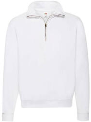 Fruit of the Loom Férfi Pulóver Hosszú ujjú Fruit of the Loom Zip Neck Sweat - 2XL, Fehér