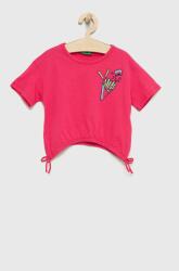 Benetton tricou de bumbac pentru copii culoarea roz PPYY-TSG07P_30X