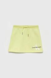 Calvin Klein fusta fete culoarea verde, mini, drept PPYY-SDG006_70X