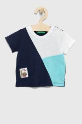 Benetton tricou de bumbac pentru copii culoarea albastru marin, cu imprimeu PPYY-TSB09O_59X
