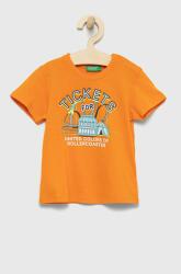 Benetton tricou de bumbac pentru copii culoarea portocaliu, cu imprimeu PPYY-TSB09Y_22X
