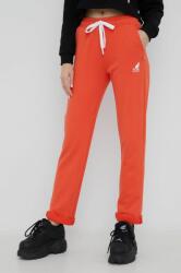 Kangol pantaloni de trening din bumbac femei, culoarea portocaliu, neted PPYY-SPD16Y_22X