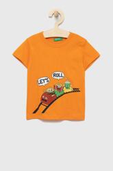 Benetton tricou de bumbac pentru copii culoarea portocaliu, cu imprimeu PPYY-TSB09Z_22X