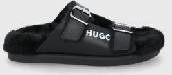 Hugo slapi de piele femei, culoarea negru PPYY-KLD0MA_99X