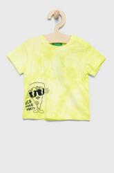 Benetton tricou de bumbac pentru copii culoarea galben, modelator PPYY-TSB098_11X