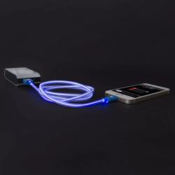 Delight Cablu luminos de date si incarcare iPhone 5 5S 5C 6 6plus iPod iPad USB albastru (55426BL)