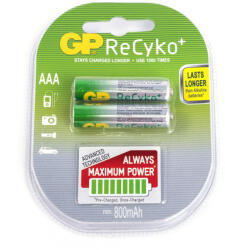 GP Batteries Set acumulatori AAA R3 NiMH ReCyko 850mAh 2buc/blister GP (GP85AAAHCB-2UEC2) - sogest