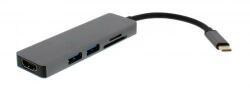 well Adaptor USB Type C - HDMI +2x USB 3.0 +cititor card Well (ADAPT-USBC-HDMI/USB3.0X2/CR-WL) - sogest