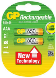 GP Batteries Set acumulatori AAA R3 NiMH LowSelfDischarge 650mAh 2buc/blister GP (GP65AAAHC-2UEC2) - sogest