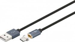 Goobay Cablu USB2.0 cu mufa magnetica USB Type C 1.2m negru Goobay (59039) - sogest
