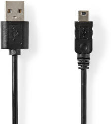 Nedis Cablu USB 2.0 A tata - Mini USB 5-Pin tata 3m negru Nedis (CCGT60300BK30)