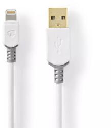 Nedis Cablu incarcator/date Apple Lightning 8-Pini - USB-A tata aurit 2m 2.4A alb Nedis (CCBP39300WT20)