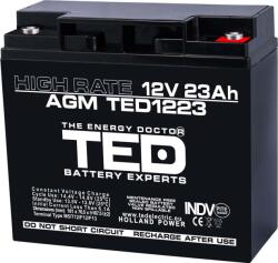 TED Electric Acumulator 12V 23A AGM VRLA High Rate 181x76x167mm F3 TED Battery Expert Holland (AGM TED1223HRF3)