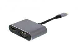 Well Adaptor USB Type C 3.1 - HDMI 4K 30Hz si VGA 1080p 60Hz Well (ADAPT-USBC-HDMI/VGA-WL) - sogest