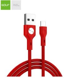 GOLF Cablu USB la micro USB Golf CD Leather 3A 1m rosu GC-60m (GC-60m-RED)