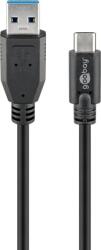 Goobay Cablu de incarcare si sincronizare USB 3.0 - USB TYPE C 2m 3A 15W negru Goobay (51761) - sogest