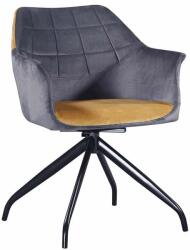  Forgó szék, szürke, camel Velvet szövet/fekete, RATOKO (0000297878)