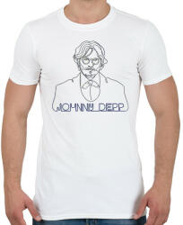 printfashion Johhny Depp - Vonalas - Férfi póló - Fehér (7295058)