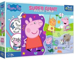 Trefl Találkozás a boldog Peppa malaccal kétoldalas óriás puzzle színezővel 15 db-os (42003)