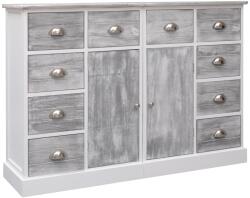 vidaXL Servantă cu 10 sertare, gri, 113x30x79 cm, lemn (284173) Comoda