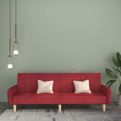 vidaXL Canapea extensibilă cu 2 locuri, roșu vin, textil (337532) Canapea