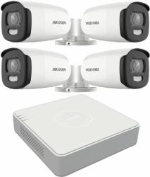  Sistem supraveghere video Hikvision 4 camere exterior ColorVu 5MP, lumina alba 40m, DVR 4 canale Hikvision (34267-)