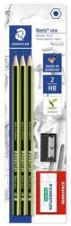 STAEDTLER Ceruza készlet STAEDTLER Noris HB hatszögletű 3db ceruza + hegyező és radír Eco (18030SBK-1)