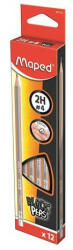 Maped háromszögletű grafitceruza, 2H radírvéggel (12 db) (COR_IMA851723D)