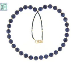  Colier din Dumortierit Rotund 8-8, 9 mm - Hematit 2-3 x 1, 8 mm- Accesorii Gold Filled