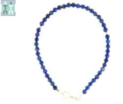  Bratara Lapis Lazuli Rotund Fatetat 3-3, 6 mm - Diametru 58 mm - Accesorii Argint 925 - 1 Buc