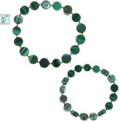  Bratara Malachit Disc 8-9 x 3-6 mm - Diametru 52 - Accesorii Gold Filled - 1 Buc