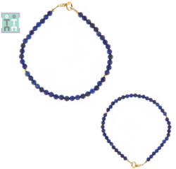 Bratara Lapis Lazuli Natura Rundel Fatetat 4-5 x 3-6 mm - Diametru 56 mm - Accesorii Gold Filled - 1 Buc - concepttropic - 111,00 RON
