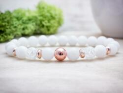 R. M. ékszer Rose gold hematit és jáde ásvány karkötő (14091-PA-17)