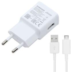 Samsung hálózati töltő USB aljzat (5V / 2000 mA, gyorstöltés támogatás + microUSB kábel) FEHÉR Evolveo Strongphone Q5, Blackberry DTEK50 , Vodafone Smart turbo 7 (VFD500), HTC Desire 825, HT (EP-TA200EWE+EP-D