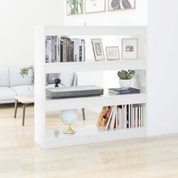 vidaXL Bibliotecă/Separator cameră, alb extra lucios, 100x30x103 cm (811751) Biblioteca